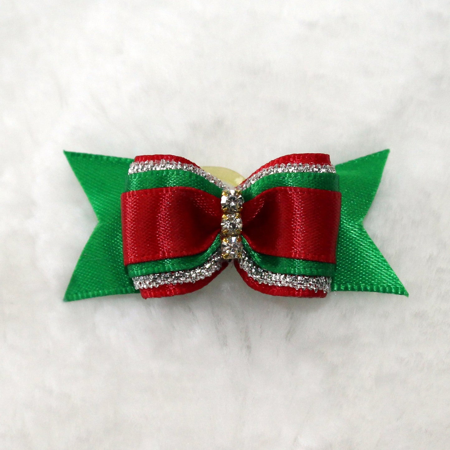 Christmas, bow, hair bow, hair tie, dog, dog hair bow, doggie, hello, crystals, rhinestones, sparkle, sparkly, hair, bow, tie, pet, holiday, seasonal,