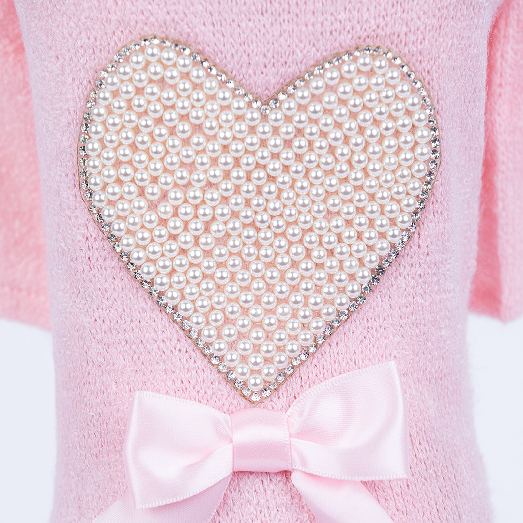 Pearl Heart Dog Sweater