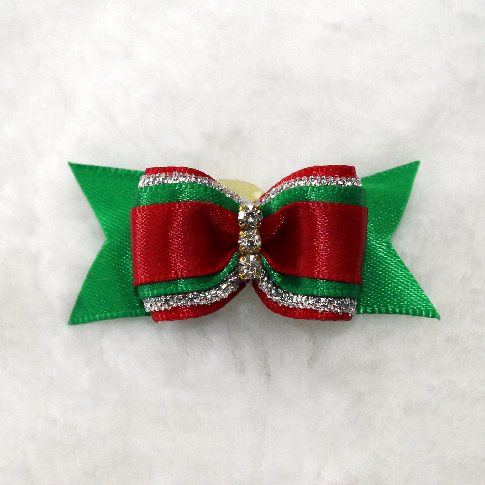 Christmas, bow, hair bow, hair tie, dog, dog hair bow, doggie, hello, crystals, rhinestones, sparkle, sparkly, hair, bow, tie, pet, holiday, seasonal, 