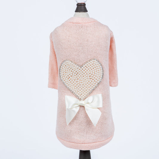 Pearl Heart Dog Sweater