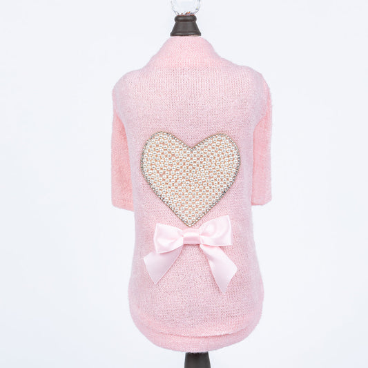 Pearl Heart Dog Sweater